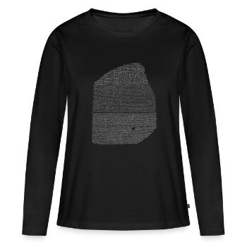 pierre de rosette - T-shirt manches longues Premium bio Femme - noir - Devant - Julia (174cm)