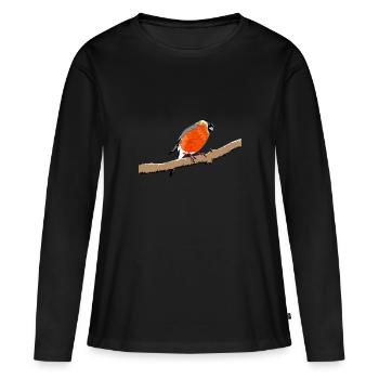 Bouvreuil / Bouvreuil - T-shirt manches longues Premium bio Femme - noir - Devant - Julia (174cm)