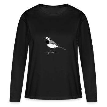 Bachstelze - T-shirt manches longues Premium bio Femme - noir - Devant - Julia (174cm)