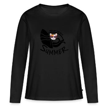 Chats été drôle valise chaton cadeau - T-shirt manches longues Premium bio Femme - noir - Devant - Julia (174cm)