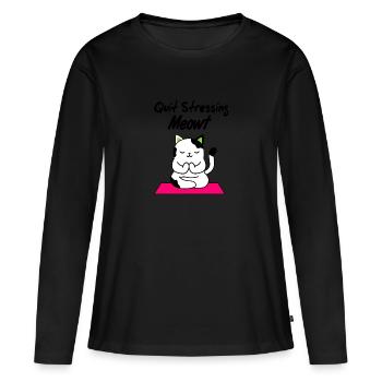 Chats été drôle valise chaton cadeau - T-shirt manches longues Premium bio Femme - noir - Devant - Julia (174cm)