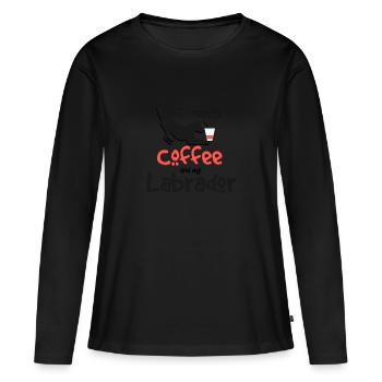 Labrador - Frauen Premium Bio Langarmshirt - Schwarz - Vorne - Julia (174cm)