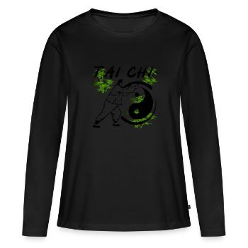 Tai Chi - T-shirt manches longues Premium bio Femme - noir - Devant - Julia (174cm)