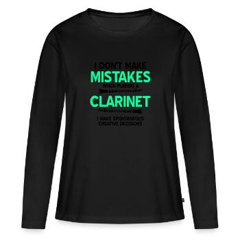Clarinette - T-shirt manches longues Premium bio Femme - noir - Devant - Julia (174cm)