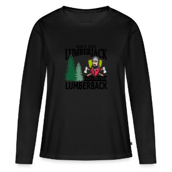 lumberjack - Women's Premium Organic Long Sleeve Shirt - black - Front - Julia (174cm)