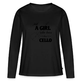 Violoncelle - T-shirt manches longues Premium bio Femme - noir - Devant - Julia (174cm)