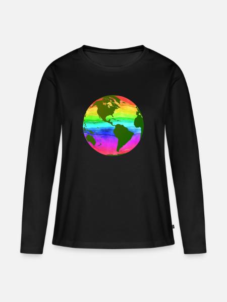 bunte welt - Frauen Premium Bio Langarmshirt - Schwarz