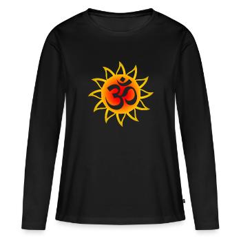 Soleil om - T-shirt manches longues Premium bio Femme - noir - Devant - Julia (174cm)