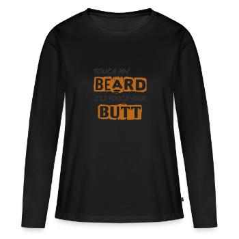 Barbe barbe barbe pleine barbe barbe cadeau - T-shirt manches longues Premium bio Femme - noir - Devant - Julia (174cm)