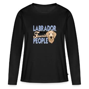 Labrador - T-shirt manches longues Premium bio Femme - noir - Devant - Julia (174cm)