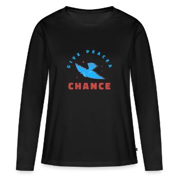 Pigeon - T-shirt manches longues Premium bio Femme - noir - Devant - Julia (174cm)