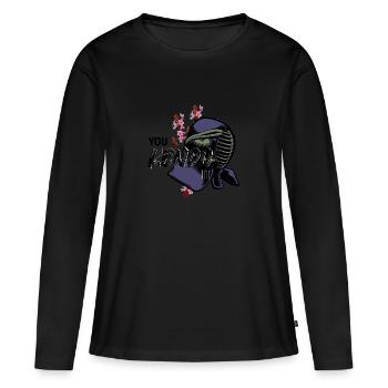Kendo - T-shirt manches longues Premium bio Femme - noir - Devant - Julia (174cm)