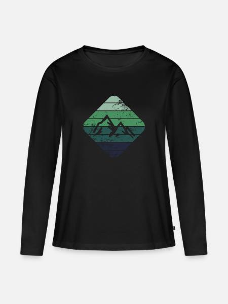 Berg - Frauen Premium Bio Langarmshirt - Schwarz