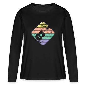 Ukulele - T-shirt manches longues Premium bio Femme - noir - Devant - Julia (174cm)