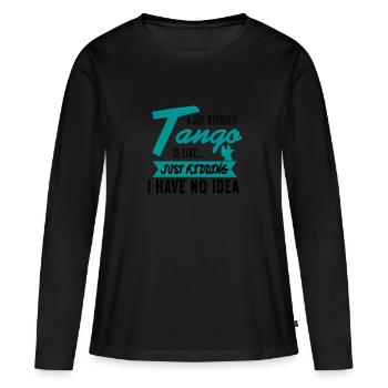 Tango - T-shirt manches longues Premium bio Femme - noir - Devant - Julia (174cm)