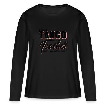 Tango - T-shirt manches longues Premium bio Femme - noir - Devant - Julia (174cm)