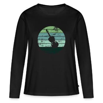 Violoncelle - T-shirt manches longues Premium bio Femme - noir - Devant - Julia (174cm)