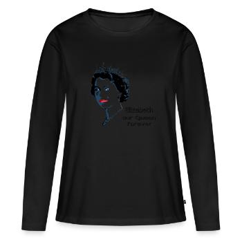 Elizabeth Tribute - Geschenk - T-Shirt - Frauen Premium Bio Langarmshirt - Schwarz - Vorne - Julia (174cm)