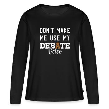Débat Débat argumentation - T-shirt manches longues Premium bio Femme - noir - Devant - Julia (174cm)