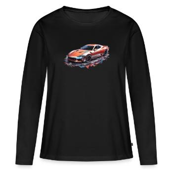 Sportauto mit bunten Farben - Frauen Premium Bio Langarmshirt - Schwarz - Vorne - Julia (174cm)