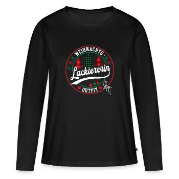 Lackiererin Weihnachten Lackiererei Malerin XMAS - Frauen Premium Bio Langarmshirt - Schwarz - Vorne - Julia (174cm)
