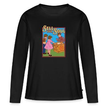 Vendez votre âme - Vendez votre âme - T-shirt manches longues Premium bio Femme - noir - Devant - Julia (174cm)