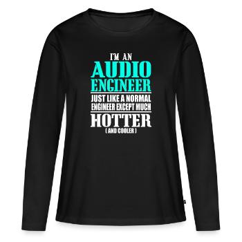 INGÉNIEUR AUDIO - T-shirt manches longues Premium bio Femme - noir - Devant - Julia (174cm)