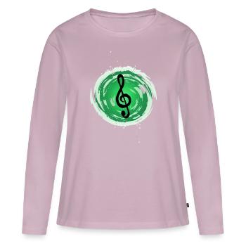 musikalisches Statement - Frauen Premium Bio Langarmshirt - Altrosa - Vorne - Julia (174cm)