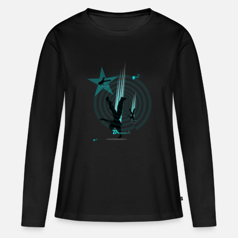 Breakdancer - Frauen Premium Bio Langarmshirt - Schwarz