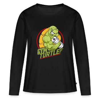 Gym Turtle Gym Design - Women's Premium Organic Long Sleeve Shirt - black - Front - Julia (174cm)