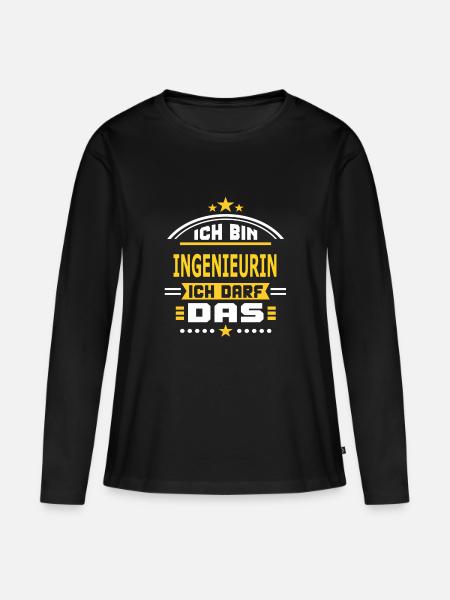 INGENIEURIN - Frauen Premium Bio Langarmshirt - Schwarz