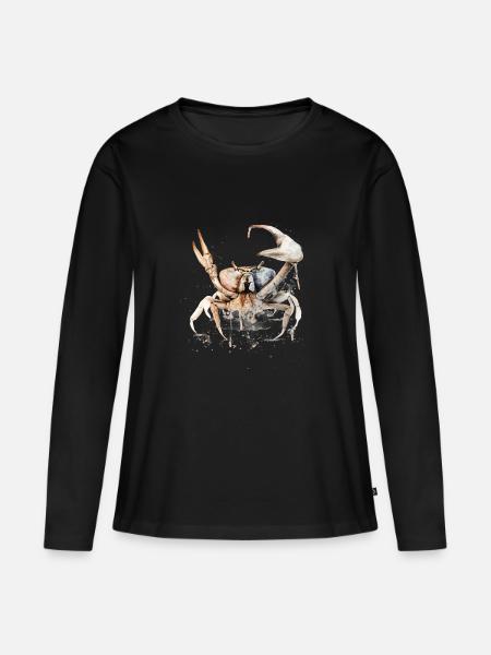 Sternzeichen Krebs - Frauen Premium Bio Langarmshirt - Schwarz
