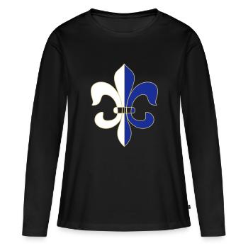Lys français - T-shirt manches longues Premium bio Femme - noir - Devant - Julia (174cm)