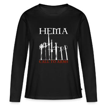 HEMA - Appel aux armes - T-shirt manches longues Premium bio Femme - noir - Devant - Julia (174cm)