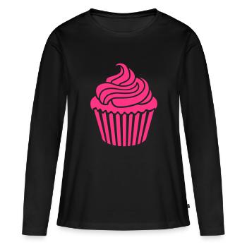 Cupcake - T-shirt manches longues Premium bio Femme - noir - Devant - Julia (174cm)