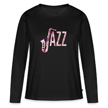 le jazz - T-shirt manches longues Premium bio Femme - noir - Devant - Julia (174cm)