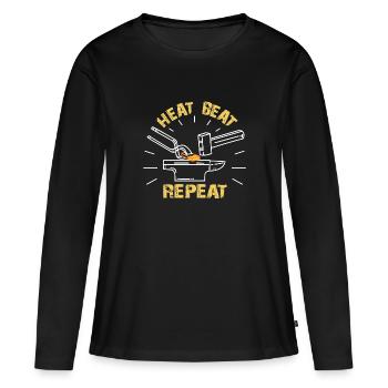 Blacksmith | Farrier - Women's Premium Organic Long Sleeve Shirt - black - Front - Julia (174cm)