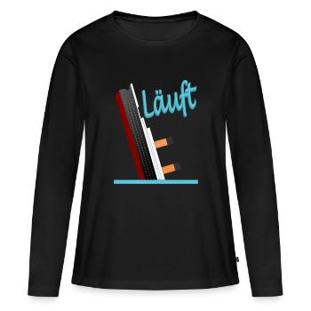 Läuft-Titanic-Version 1 - Frauen Premium Bio Langarmshirt - Schwarz - Vorne - Julia (174cm)