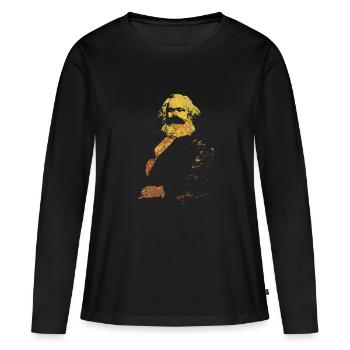 Karl Marx - T-shirt manches longues Premium bio Femme - noir - Devant - Julia (174cm)