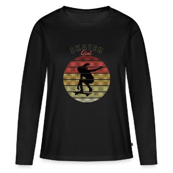 SKATER GIRL - Women's Premium Organic Long Sleeve Shirt - black - Front - Julia (174cm)