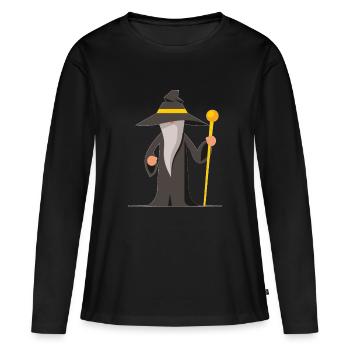 sorcier - T-shirt manches longues Premium bio Femme - noir - Devant - Julia (174cm)