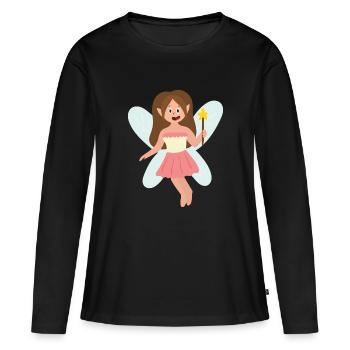 Fee - Frauen Premium Bio Langarmshirt - Schwarz - Vorne - Julia (174cm)