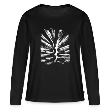 Brosse de toilette - T-shirt manches longues Premium bio Femme - noir - Devant - Julia (174cm)