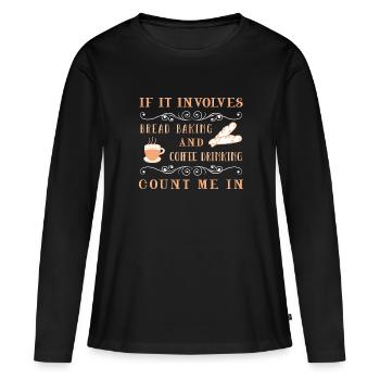 Cuisson du pain Boulangers Boulangers Cuisson du levain - T-shirt manches longues Premium bio Femme - noir - Devant - Julia (174cm)