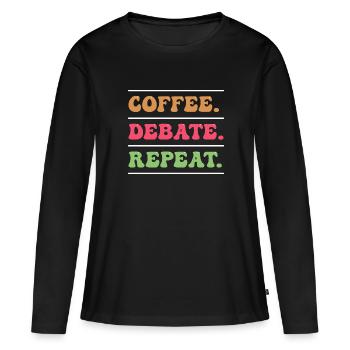 Débat Débat argumentation - T-shirt manches longues Premium bio Femme - noir - Devant - Julia (174cm)