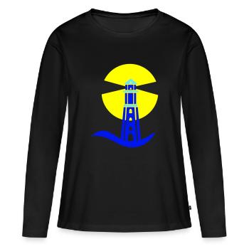 phare - T-shirt manches longues Premium bio Femme - noir - Devant - Julia (174cm)