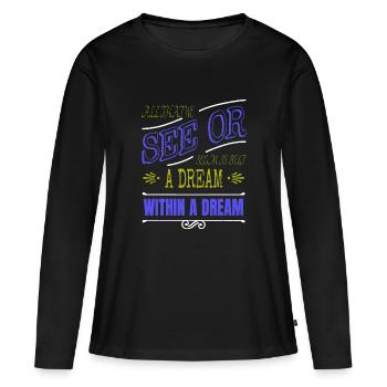 art book cat wine book children a time readers - Women's Premium Organic Long Sleeve Shirt - black - Front - Julia (174cm)