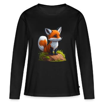 Petite écaille de tortue - T-shirt manches longues Premium bio Femme - noir - Devant - Julia (174cm)