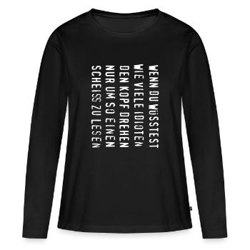 Tournez la tête - T-shirt manches longues Premium bio Femme - noir - Devant - Julia (174cm)