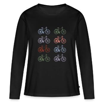 Vélos de trekking - T-shirt manches longues Premium bio Femme - noir - Devant - Julia (174cm)